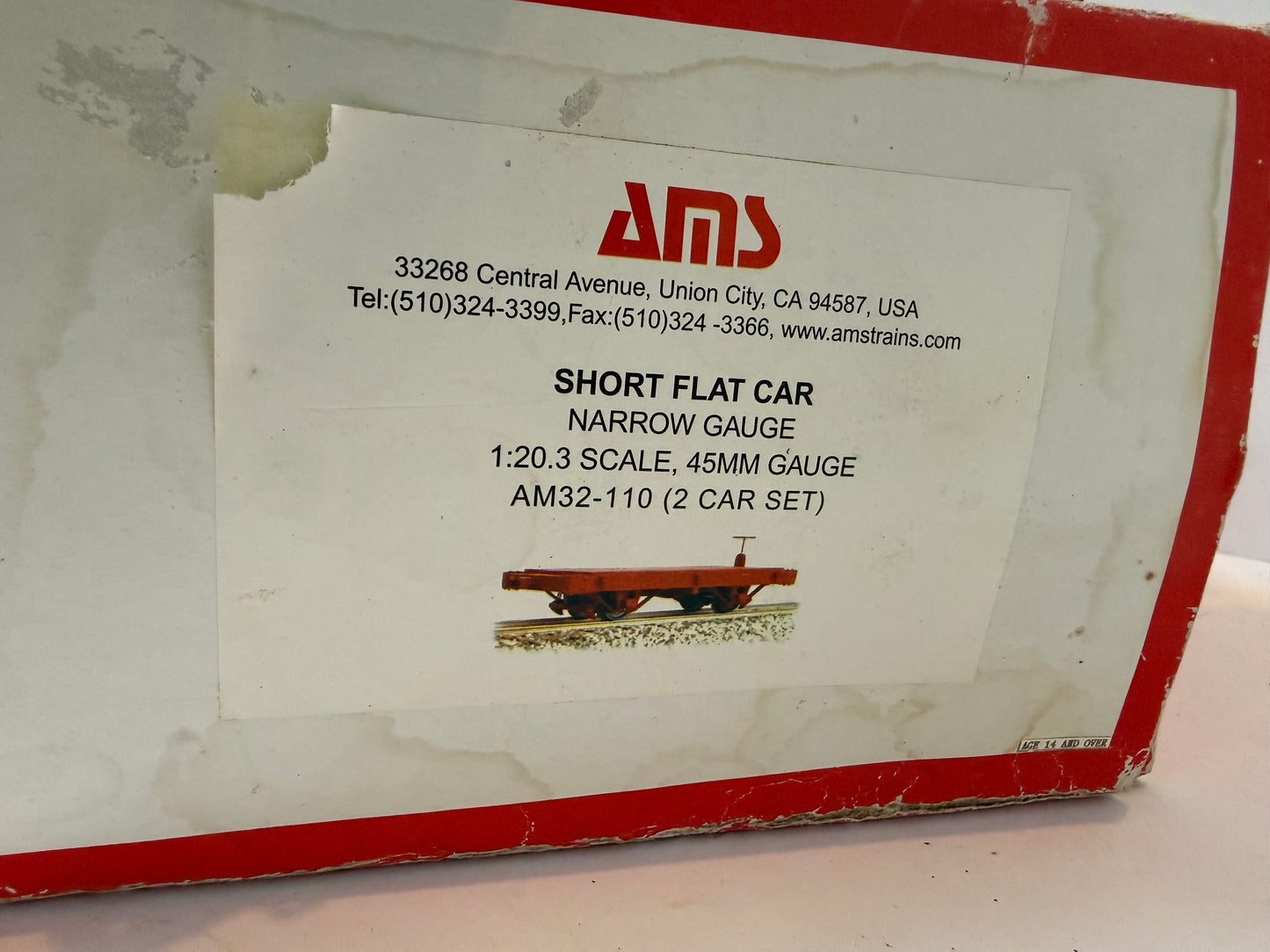 AMS G Gauge AM32-110 2 Car Set of Short Flat Cars
