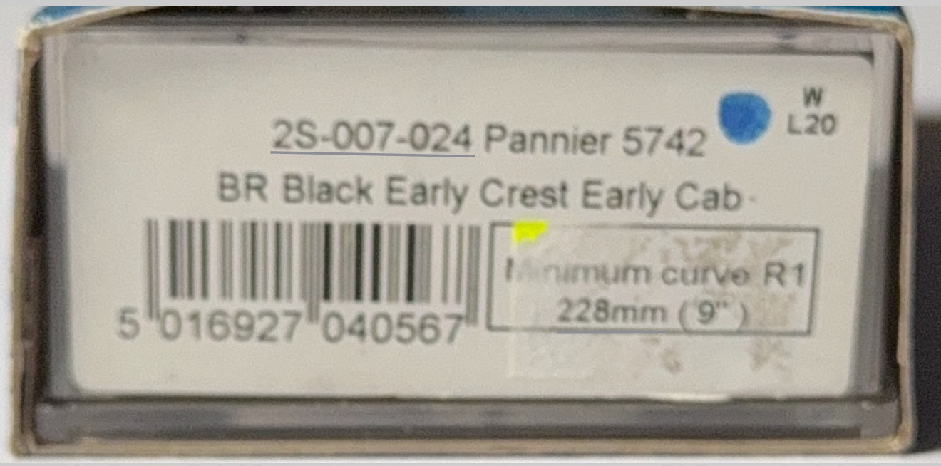Dapol N Gauge BR Black early Crest Early Cab Pannier Tank 2S-007-024