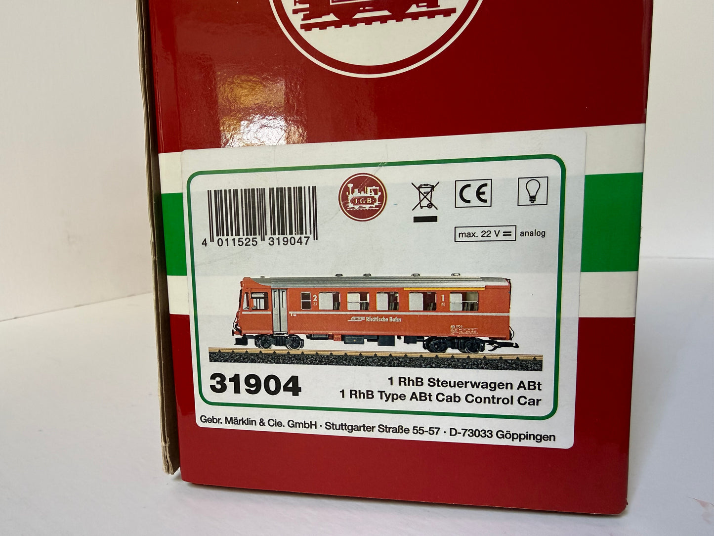 LGB G scale 31904 RHB Type ABt cab control car