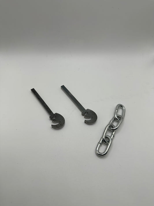 5” Gauge Hooks and chain (pair)